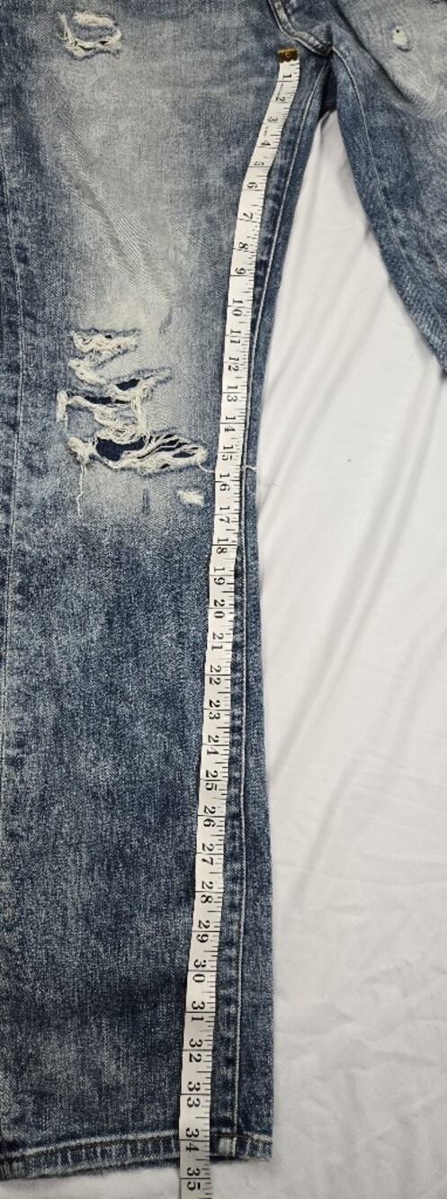 American Eagle Men's Distressed Ripped Jeans 30x34 Light Wash Stretch Denim - Picture 3 of 9